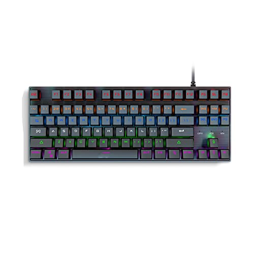 Generic ���J�j�J�� �L�[�{�[�h Mechanical Keyboard 87�L�[�L�����^���Q�[�~���O�L�[�{�[�h�o�b�N���C�gRGB�Ύ��h��PC�m�[�g�u�b�N�I�[���C�������p,Black