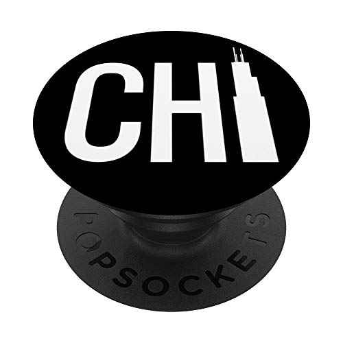 CHI Chicago Skyscraper Black and White PopSocket PopSockets PopGrip: Swappable Grip for Phones & Tablets