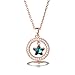 Produktbild WSCDEH S925 Sterling Silber Anhänger Weibliche Trend Runde Fünfzackigen Stern Halskette Auto Blume Kreuz Kette Einfarbig Halskette   Rose Gold