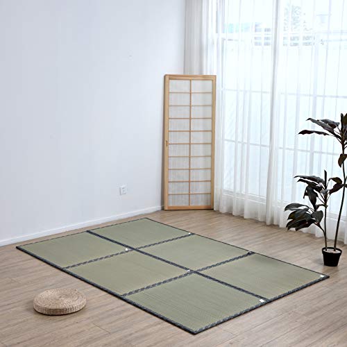 Mustmat Japanese Igusa Mattress Indigenous Tatami Unit Mat Free Combination 32"X32"X0.6" (6 Piece Set) #TOP6
