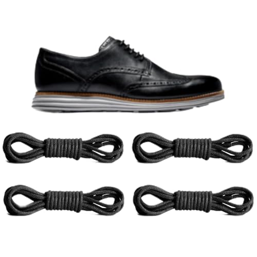 NDTEZUGT 2 Paia Lacci Oxford Cerati Sottili per Cole Haan Business Scarpe da Lavoro, ø13 mm Lacci Scarpe Rotondi Stringate (Nero,28/70cm)