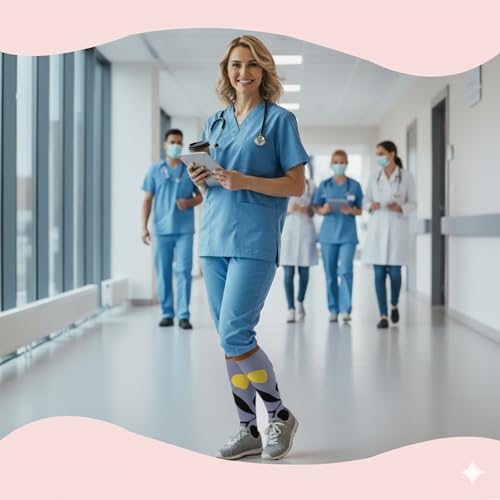 Image of Sooverki Compression Socks for Women & Men 6 Pairs is Best Supportive Knee High Stockings for Circulation, Travel, Nurses