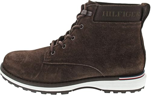 Tommy Hilfiger Botas Hombre Corporate Outdoor Suede Boot de Piel, Marrón (Cocoa), 40 EU