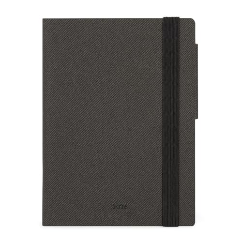 Legami - Agenda Settimanale Mini 2026, Deep Graphite, 12 Mesi, Rubrica Inclusa, Chiusura con Elastico, Diario da Gennaio 2026 a Dicembre 2026, in Carta FSC Certificata, 8 x 10 cm