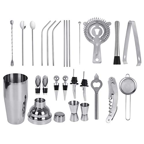 Coctelera mezclador kit de 26 piezas de acero inoxidable para bartender de martini