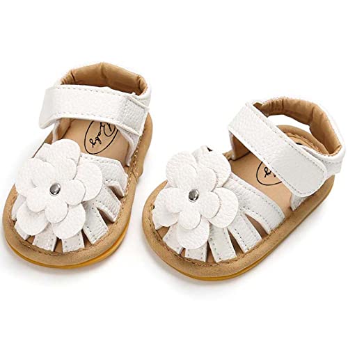 Infant Baby Girls PU Leather Flowers Sandals Soft Sole Closed Toe Toddler Princess Cute Wedding Party Dress Shoes4