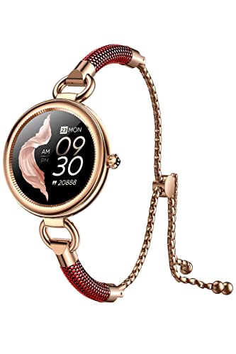 Ladies Smart Watch for Women Full Touchscreen Smartwatch Waterproof Activity Fitness Tracker Calorie Step Counter,Female Health,Heart Rate,Sleeping,Blood Oxygen,Blood Pressure Monitor for Android iOS