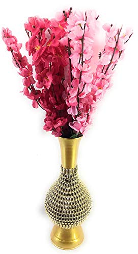 Image of Coolkart Artificial Peach Blossom Flower Bunch, Baby Pink & Dark Pink | 14 Sticks, 60 cm, Home Decor / Wedding / Party, Made in India