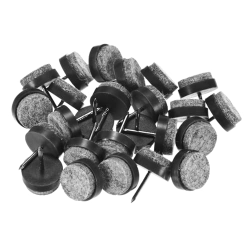 Image of M METERXITY 24-Pack Furniture Felt Pads Nail-on, 0.79 inch (20mm) Heavy Thickening Felt Round Pad for Chair /Table, Hardwood Floor Protector [Black]