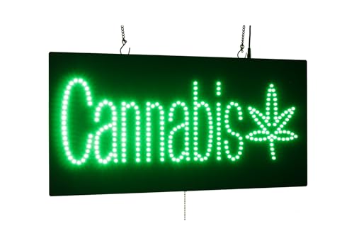 Enseigne néon Cannabis Topking pour déco de vitrine