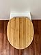 ADOB WC Sitz Klobrille Bambus dunkel aus echtem Bambus, Bamboo Natur, nachhaltig, warm, rostfreie Edelstahlscharniere, universalpassend, 33332