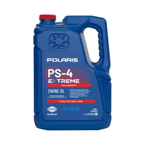 Polaris PS-4 EXTREME 0W-50 4 Cycle Full Synthetic Oil for Specific RANGER GENERAL RZR SPORTSMAN Scrambler Indy Voyageur TITAN Models With 4 Stroke Engine 1 Gallon Genuine OEM - Part 2889396