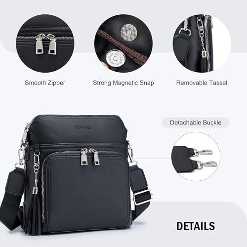 Roulens Vegan Leather Medium Crossbody Purse w/ Tassel (Black) $14.99, More - image 6