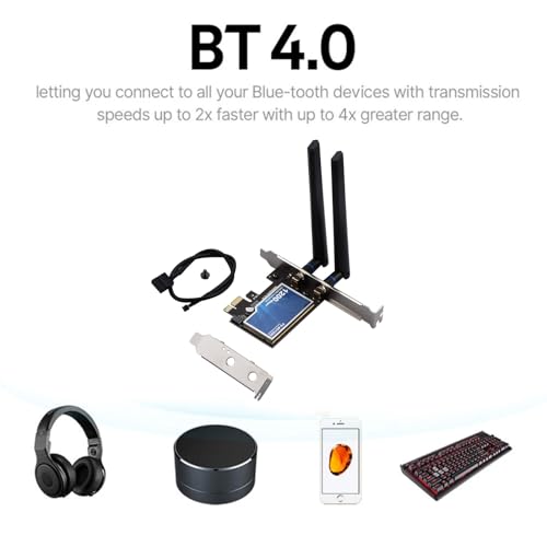 FV-AC1200 PCIE Network Card AC Dual Band WiFi Adapter Soporta IEEE 802.11a/b/g/n Velocidad Máxima 867Mbps para Auriculares y Altavoces miniatura 3