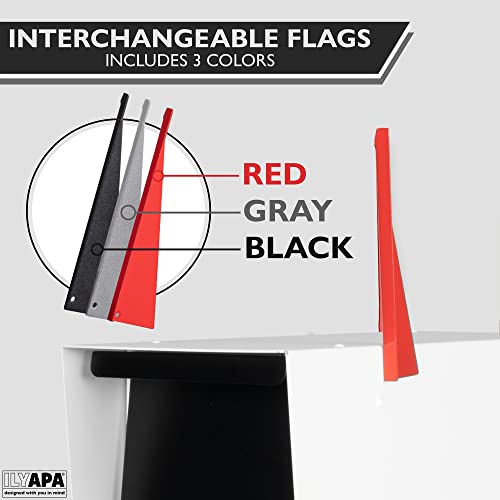 Ilyapa Modern Design Mailbox, Ready To Post Mount - White Powder Coated Steel Heavy Duty Curbside Welded Mailbox, All Weather Durable And Corrosion Resistant, Stainless Steel Hinges And Magnetic Door #TOP2