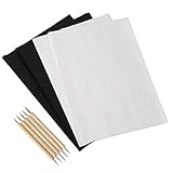 Carbon Transfer Paper and White Paper - Black Graphite Transfer Paper with Tracing Stylus for Wood...