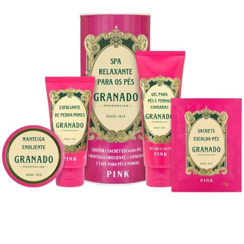 Kit Relaxante Para Pés Pink Granado 4 Itens + Lata Presente Kit Relaxante Para Pés Pink Granado 4 Itens + Lata Presente