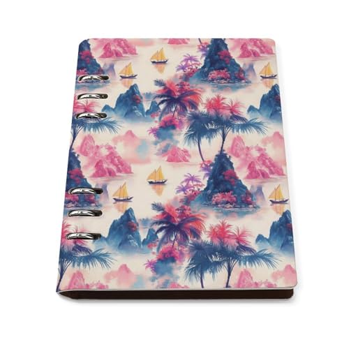 Carnet de voyage ligné A5 rose avec bloc-notes lignés pour l'école à couverture rigide