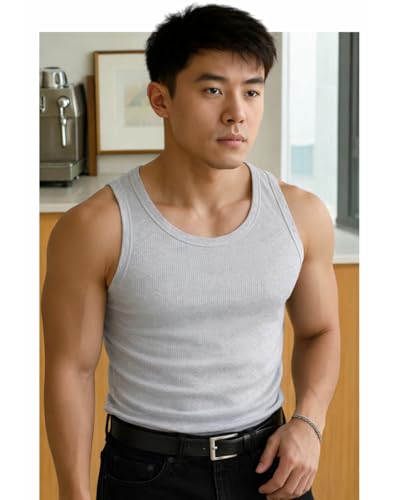 Image of Rockwell Men's Premium Cotton Vest - Sleeveless Gym Undershirt | Breathable, Stretchable & Skin-Friendly Innerwear for Everyday Comfort | Pack of 2 |301