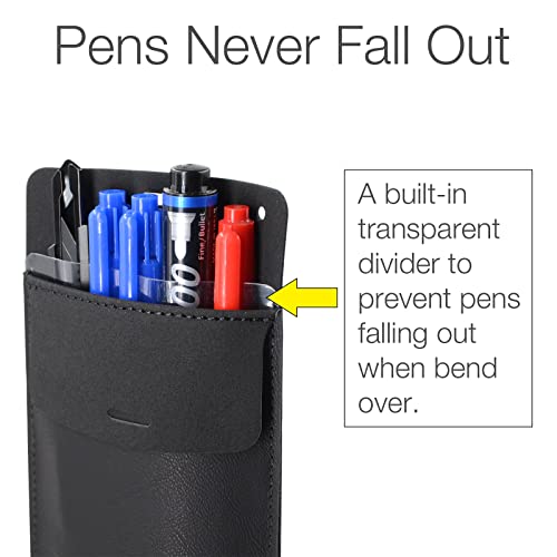 Tintris TTPP-BK3A Pocket Protector, 3 Pack Leather Pen Pencil Holder Pouch Organizer thumb #2