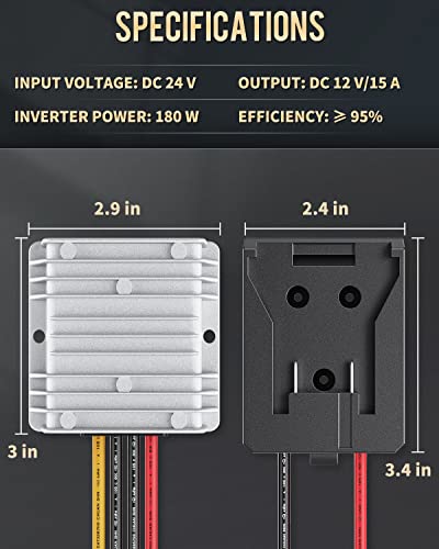 Image of Vibit 20V to 12V Step-Down Converter for Dewalt Battery, DC Power Adapter, Voltage Reducer Transformer 180 W Buck Converter Regulator for Golf Cart RC Car Truck Light & DIY