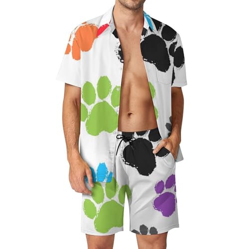 Ensemble Chemise Short et Pantalon Patte Colorée le chic hawaïen pour homme