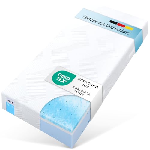 MLILY by Bestschlaf Matratze Air | 90 x 200cm, 2in1 Liegehärten mittel/Fester, kühl/wärmer, 7 Zonen AirCell/CoolFlex/BlueFlowSchaum SEAQUAL®...