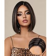 forfeels Brown Bob Wig Short Straight Bob Wigs for Black Women,Side Part Bob Wig Synthetic Short ...