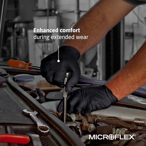 Ansell Microflex 93-732, Vielseitige Nitrilhandschuhe, Einweghandschuhe für präzise Handhabung, Arbeitshandschuhe für mechanische Aufgaben… – Ansicht 4