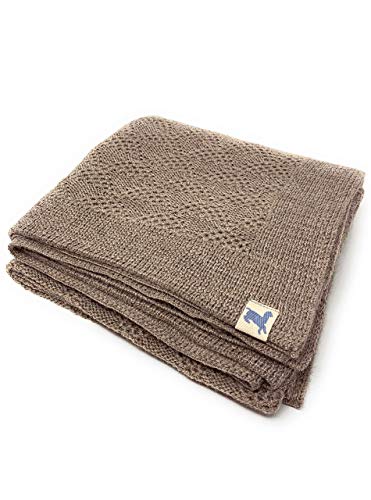 | Babies’ Receiving & Security Blanket | 100% Baby Alpaca Wool, Unisex, Allergen & Dye Free, Luxury Heirloom Quality (Rosey Taupe Double Diamond)