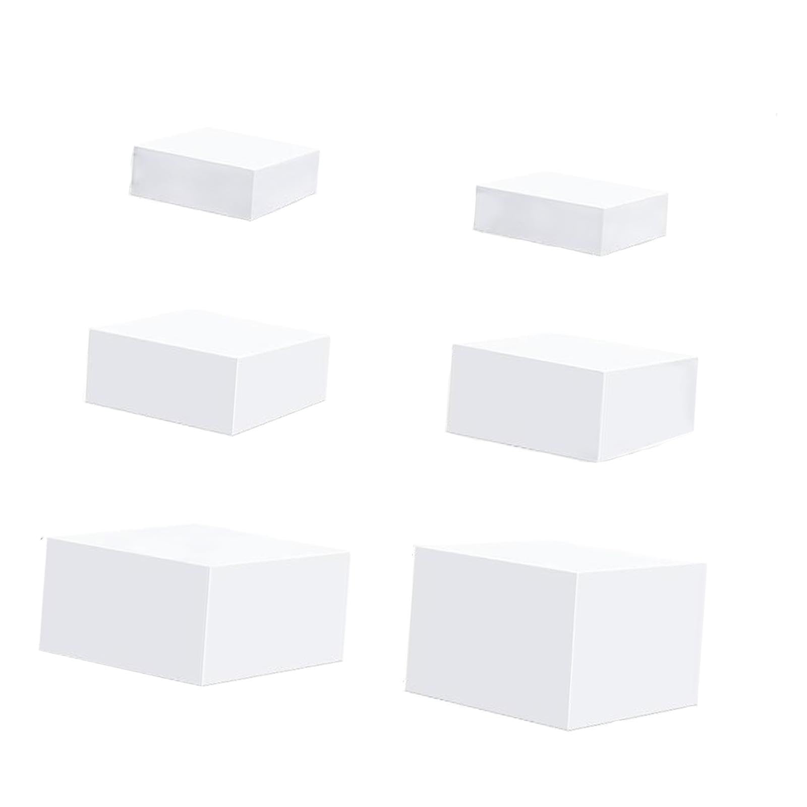 perfk 6 Piece Acrylic Cube Display Box Buffet Riser For Buffet Table, Food Riser Nesting Riser For Riser For Buffet, White