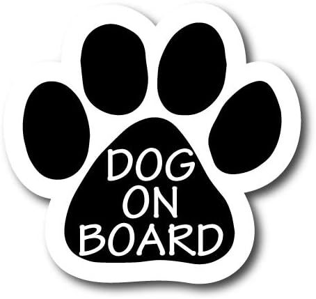Magnet Me Up: Dog on Board Cute Pawprint Magnet Decal - 5 Inch, Automotive Magnet for Car, Truck, SUV, Other Surfaces - Pet Safety Car Magnet, Paw Print Pet Lovers Auto Accessories