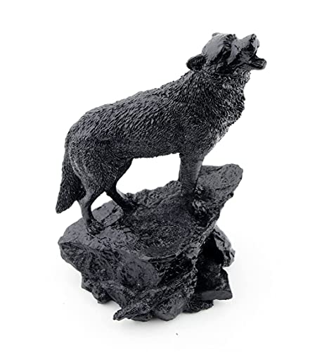 Estatua de Lobo aullador para decoración del hogar miniatura 3