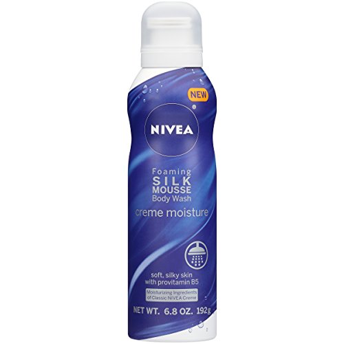 NIVEA Creme Moisture Foaming Silk Mousse Body Wash - Moisturizes While Cleaning Skin - 6.8 oz.