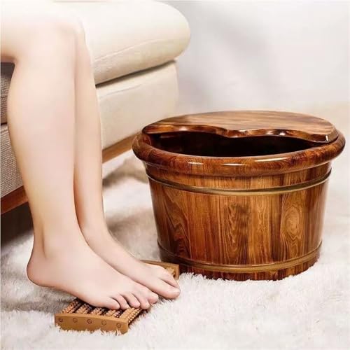 Spa de pies de madera con rodillos masajeadores y tapa miniatura 3