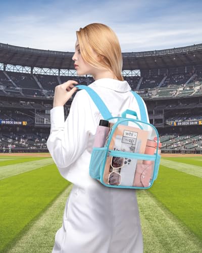 Image of Clear Backpack for Stadium Events, 12x12x6 Small Clear Plastic bag with Reinforced Straps for Game Security Festival Concert