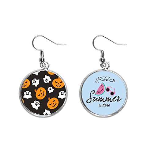 Pendientes de calabaza halloween y sandía de verano para el desgaste del lóbulo