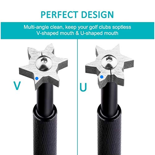 Gzingen Golf Accessories Gift Set-Golf Club Brush with Groove Cleaner, Golf Club Groove Sharpener, Foldable Divot Repair Tool with Ball Marker, Golf Ball Marker, Golf Pocket Brush(5 in 1 Pack) - Image 3