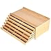 Caja de almacenamiento de 6 cajones para artistas, portátil, plegable, multifunción, de madera de haya, con compartimentos y cajón, para pasteles, lápices, bolígrafos, pinceles, sellos