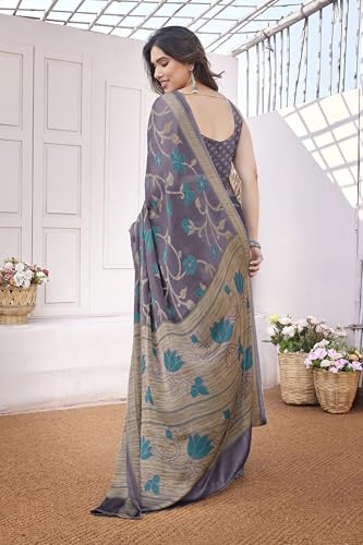 Image of MIRCHI FASHION Saree for Woman Chiffon Floral Printed | Lightweight Daily Wear Women's Sari with Unstitched Blouse Piece (Available in 20 Colors)