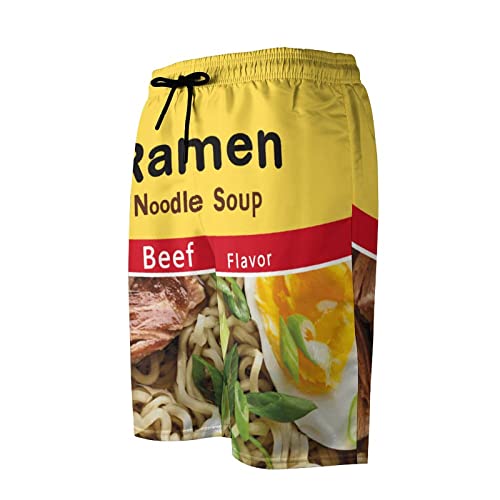 Novelty Swim Trunks for Men, Ramen Noddle Soup Print Funny Quick Dry Board Shorts Swimwear Beach Short Bathing Suits2