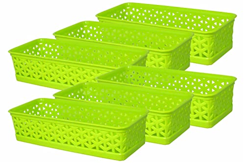 Image of Wonder Plastic Prime Alexa 9 Multipurpose Tokri for Drawer Dividers /Storage Tokri, Set of 6 Pcs, Green Color