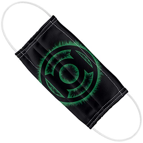 Popfunk Green Lantern Green Flame Logo 1-Ply Reusable Face Mask Covering with Adjustable Nose Wire, Unisex
