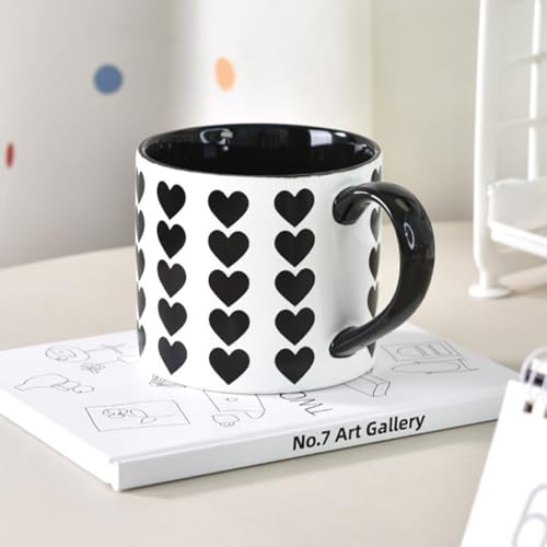 Taza de Cerámica Blanca con Corazón Negro 13.5 oz miniatura 7
