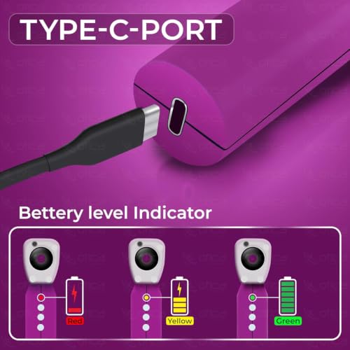 Image of OTICA 3.7V Professional Diagnostic Pocket LED Otoscope | Rechargeable In-Built 3500mAh Battery | Type-C Charging | Adjustable Intensity | 10 Disposable Specula + Spare Glass | 11707 - Purple