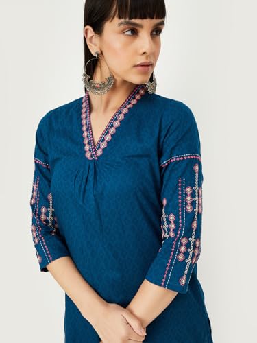 Image of Max Women's Cotton Blend Regular Fit Casual Kurta