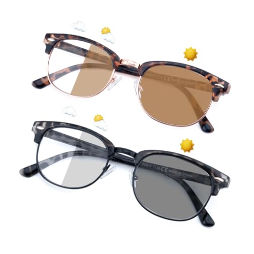 FEIVSN Photochromic Reading Sunglasses for Men Women