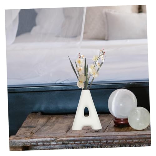 Florero de cerámica blanco mate jarrón decorativo moderno para flores y salón 7
