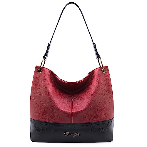 Image of Wrangler Hobo Bags for Women Vegan Leather Top Handle Shoulder Purses and Handbags