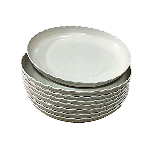 DODXIAOBEUL Light Grey Plant Saucers 8 Pack Flower Pot Drip Trays for Indoor